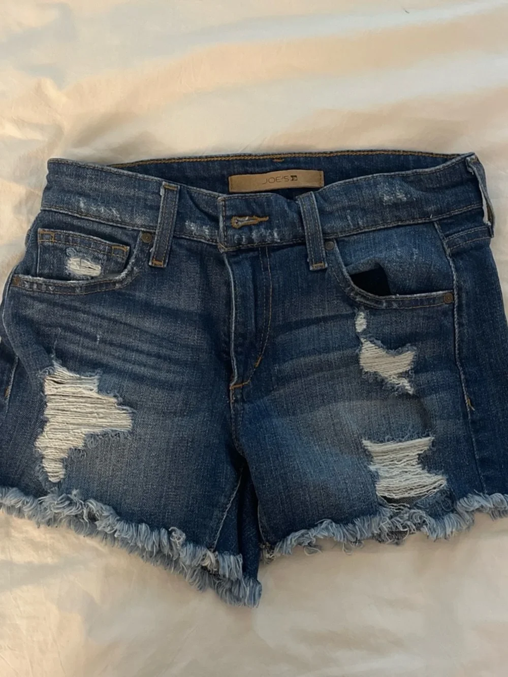 Joe's Jeans Blue Distressed Denim Shorts